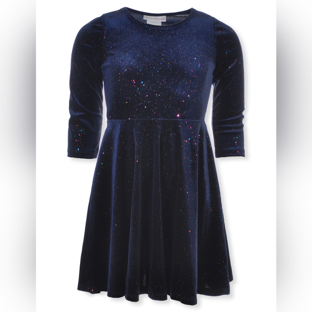 NWT Girls Bonnie Jean Glittering Navy Dress 12, 14 Or 16 Firm Price